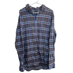 Johnnie-O X-Large‎ Mens Plaid Long Sleeve Button Down Shirt Coastal Casual